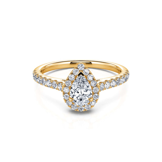 Théa - Bague de fiançailles or jaune diamant poire #1