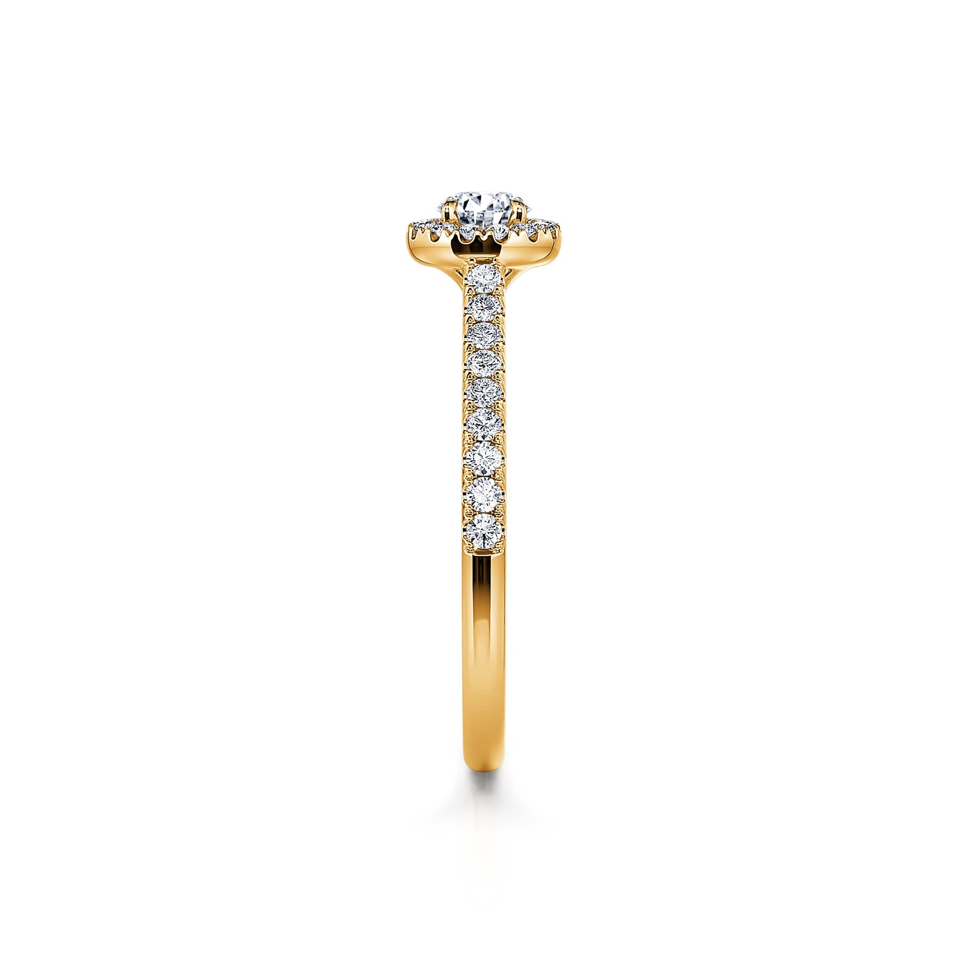 Bague de fiançailles or jaune diamant rond Victoria 3