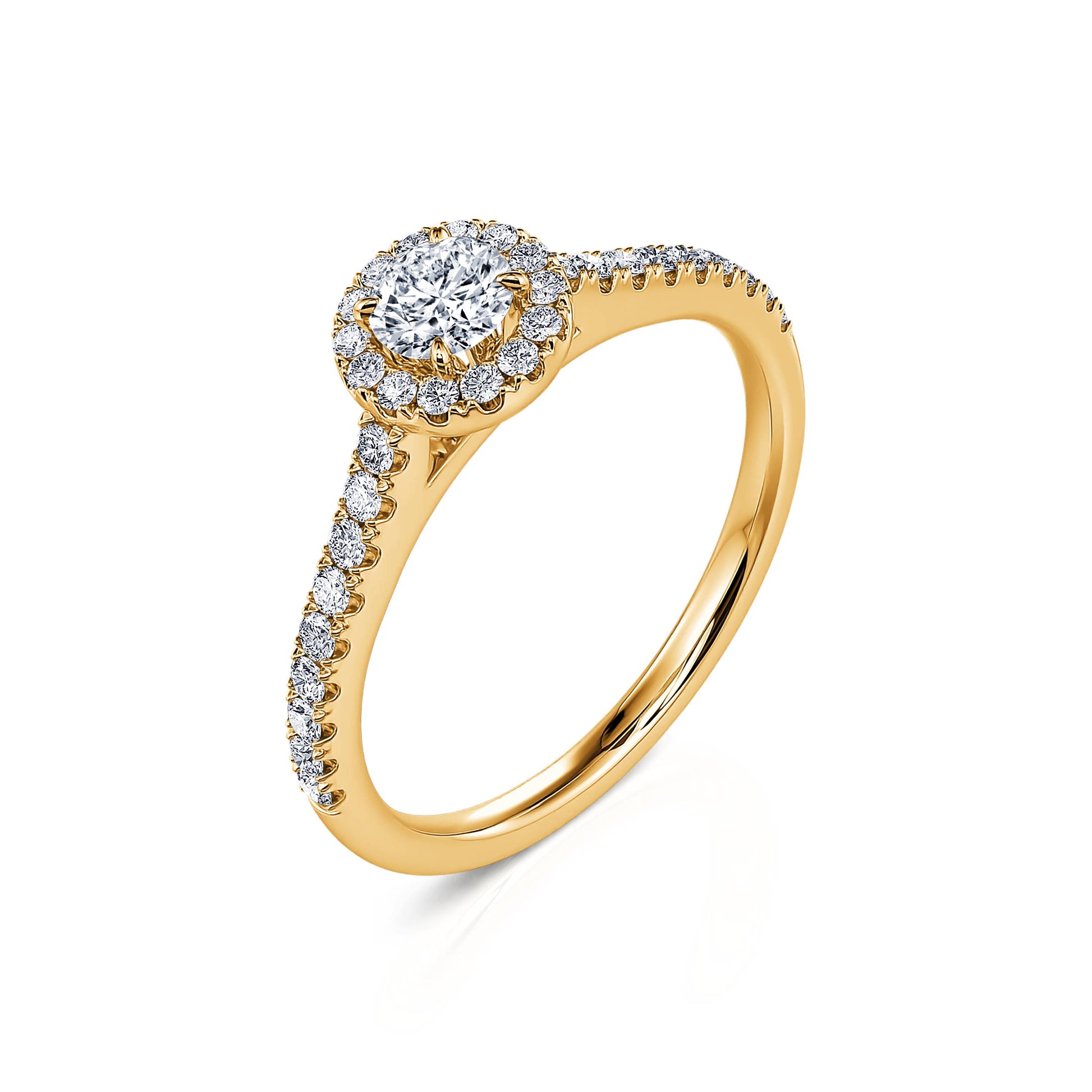 Bague de fiançailles or jaune diamant rond Victoria 2