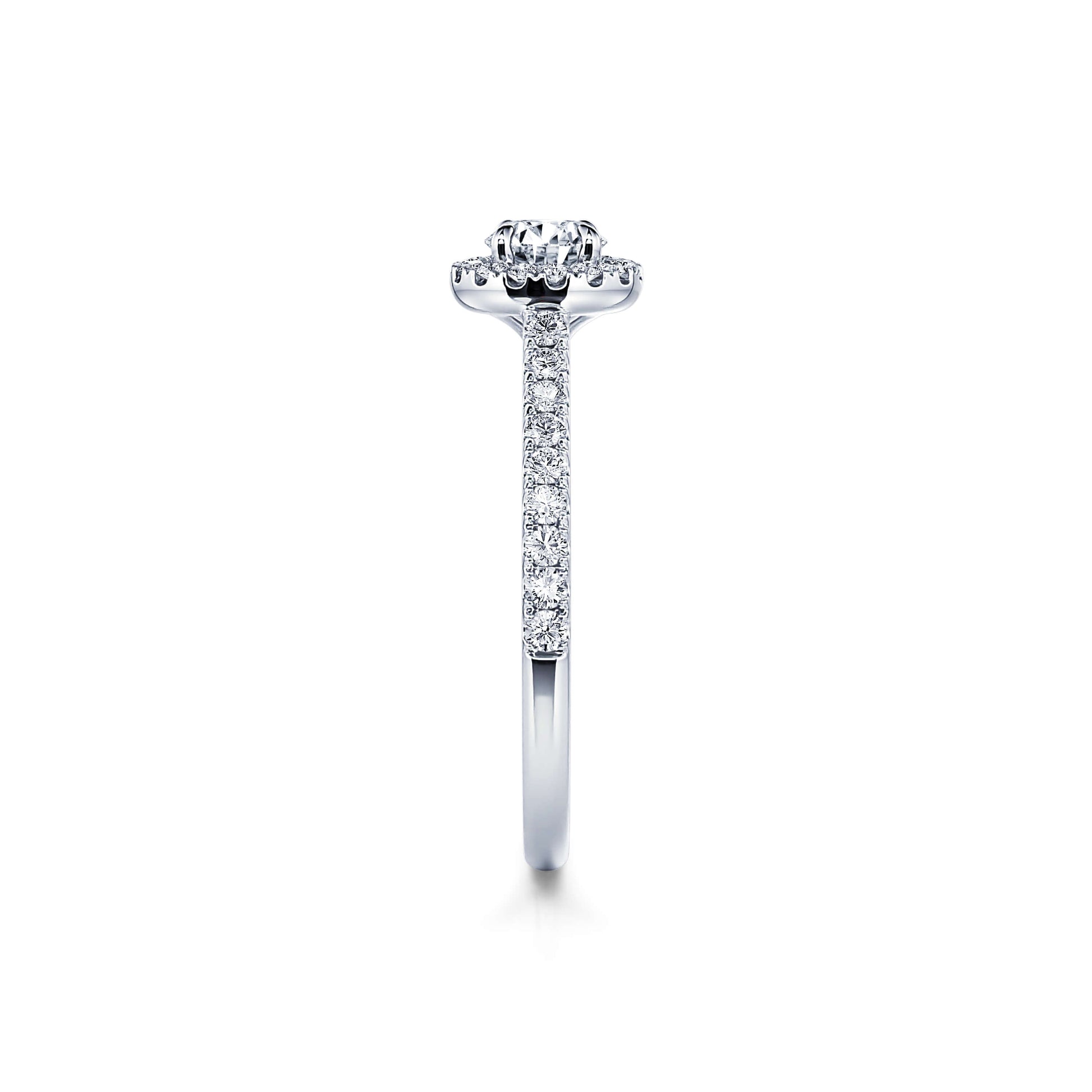 Bague de fiançailles platine diamant rond Victoria 3