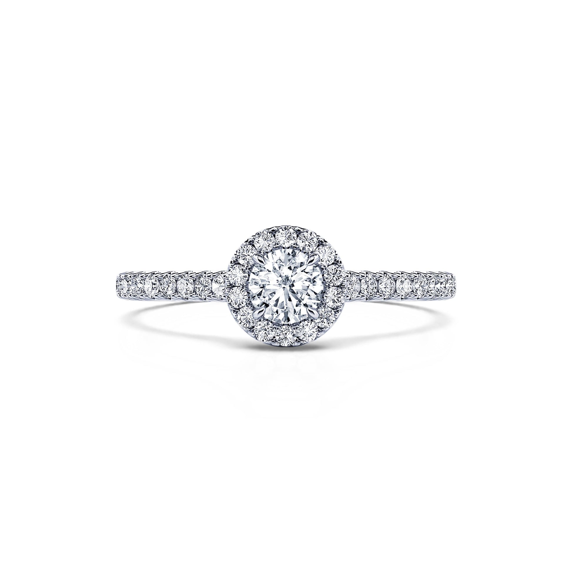 Bague de fiançailles platine diamant rond Victoria 1