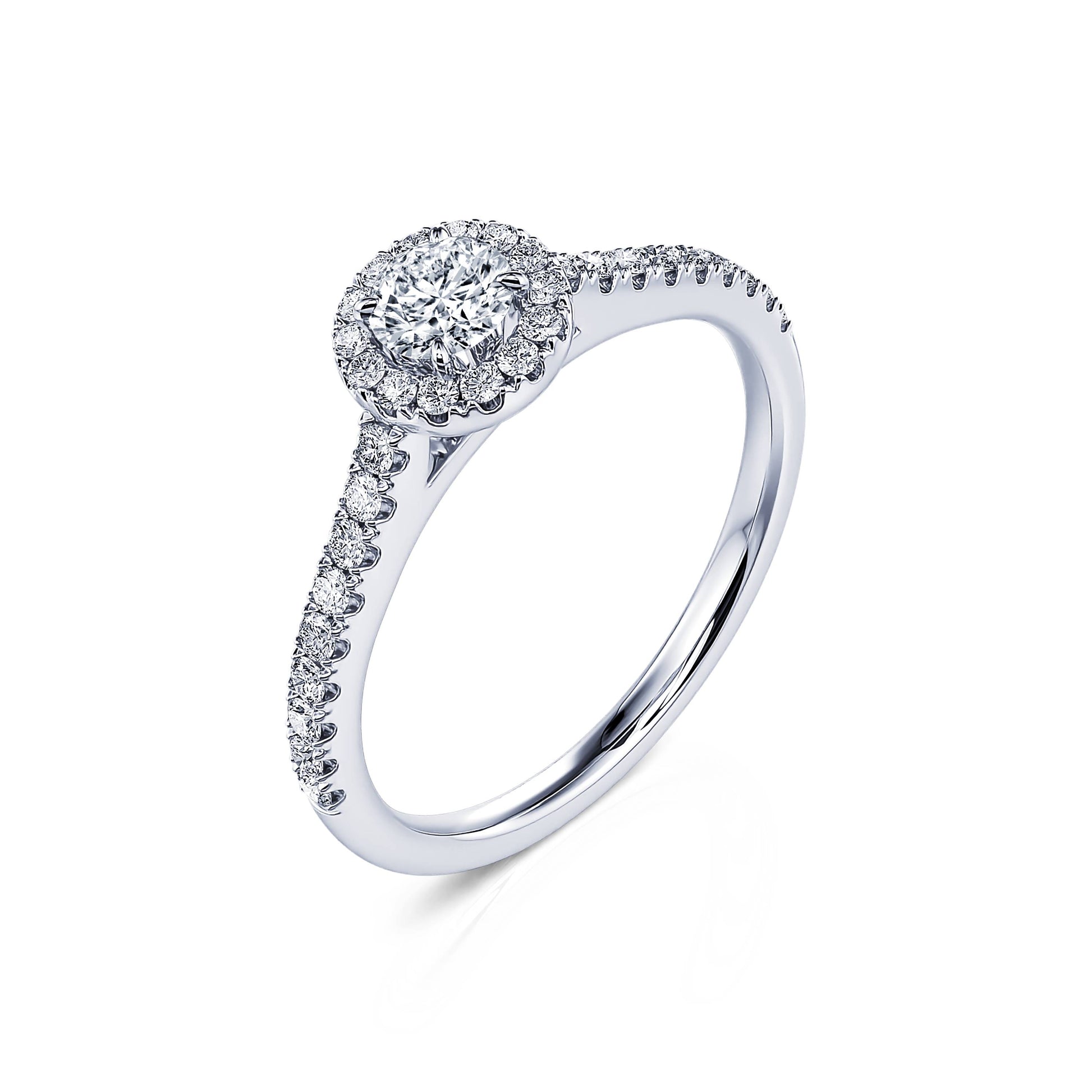 Bague de fiançailles platine diamant rond Victoria 2