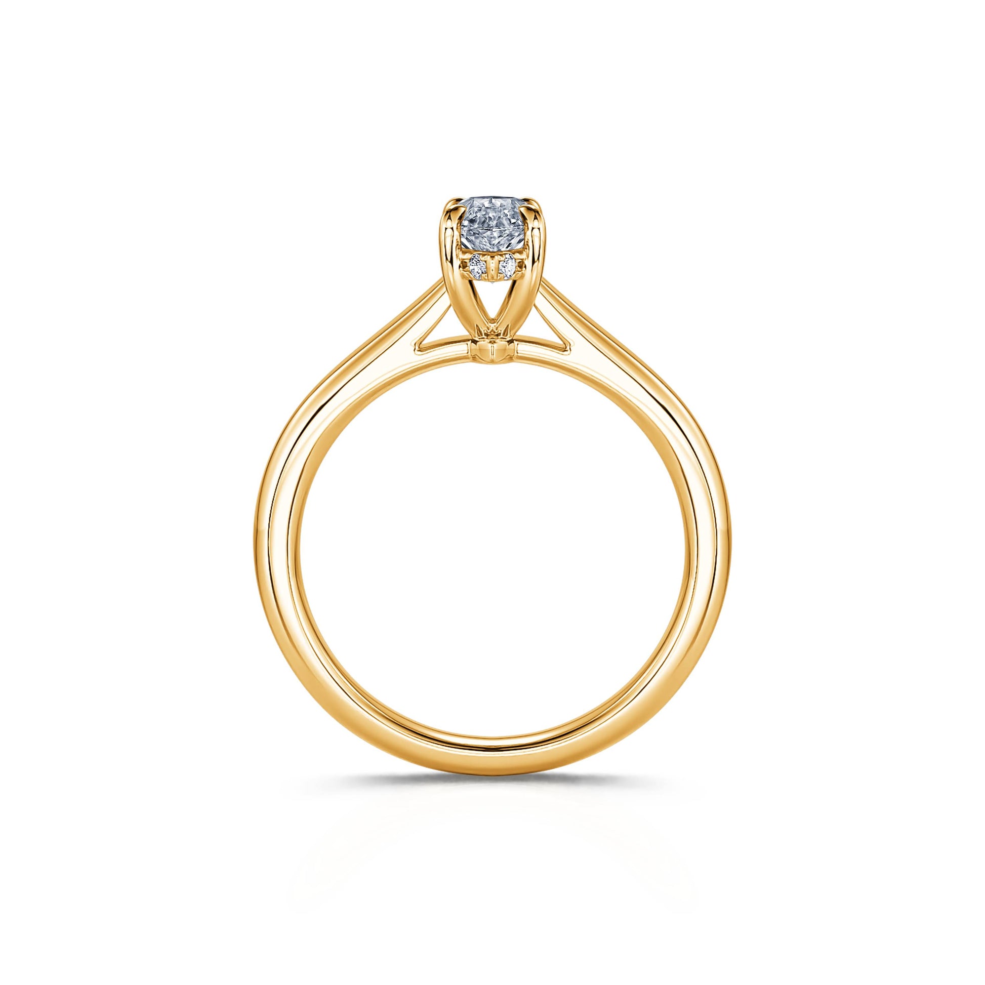 Solitaire en or jaune diamant de synthèse marquise Abigail Lab 4