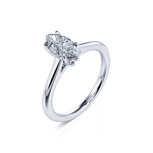 Abigail Lab&nbsp;-&nbsp;Solitaire platine diamant de synthèse marquise #2
