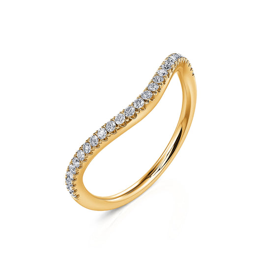 Adélaïde - Alliance demi tour diamant or jaune #1