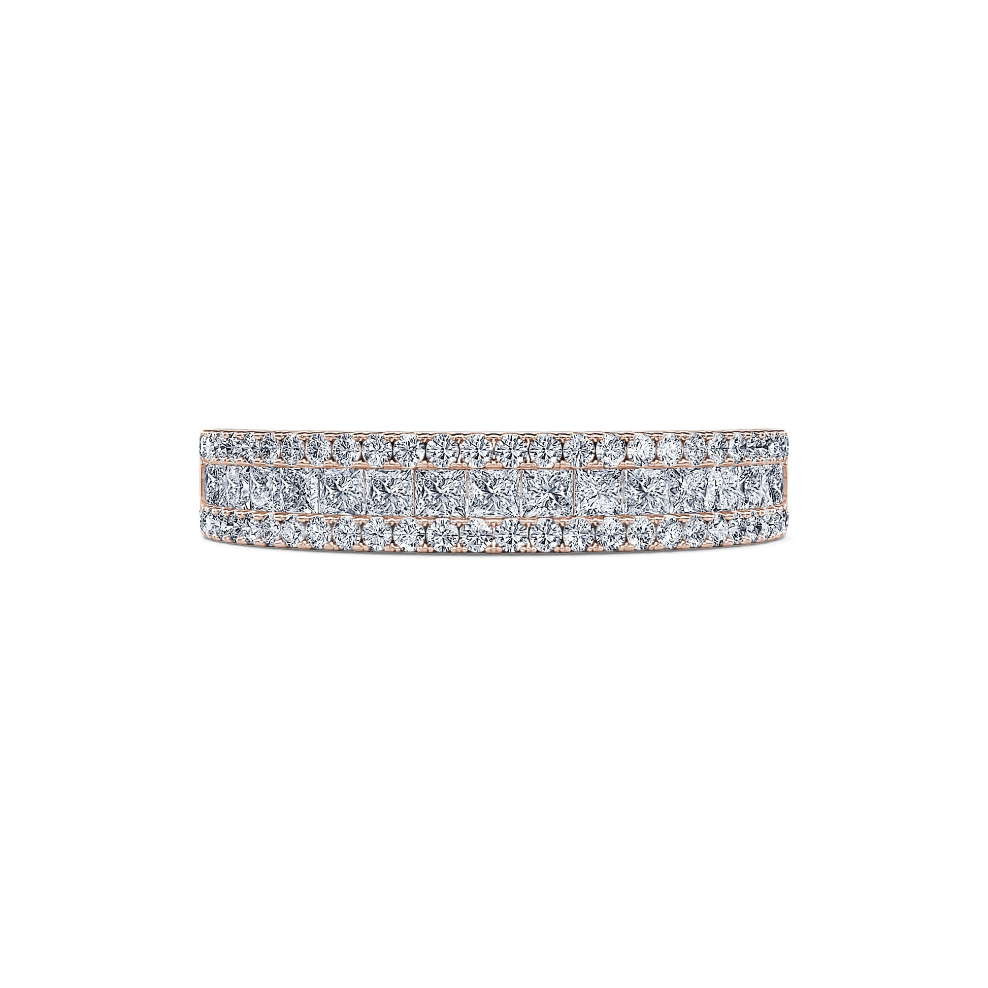 Alliance demi tour diamant or rose Adriana 2