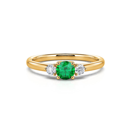 Alaia Emeraude&nbsp;-&nbsp;Bague en or jaune émeraude et diamant #1