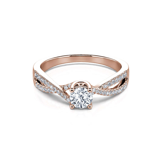 Alessandra - Solitaire or rose diamant #1