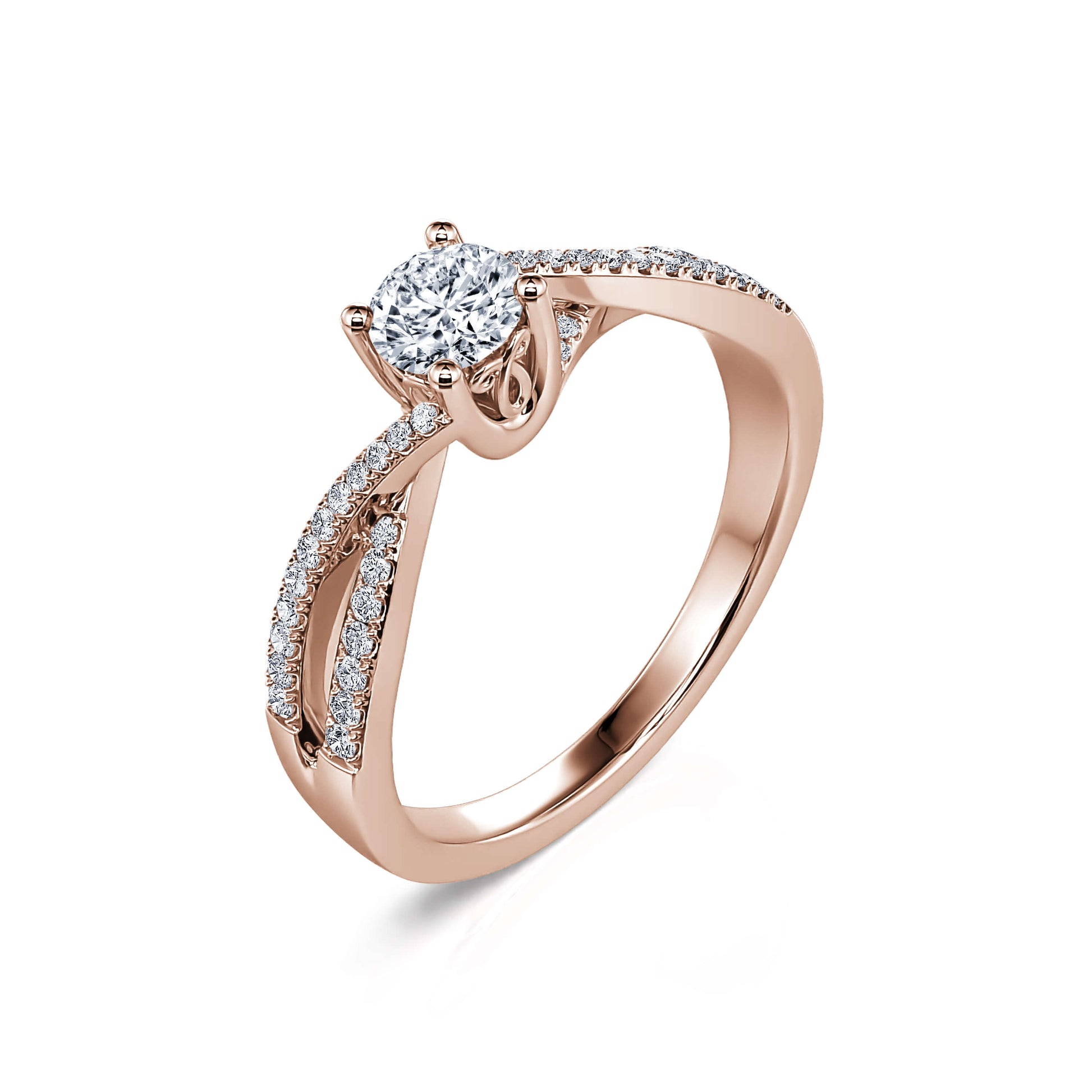 Solitaire or rose diamant Alessandra 2