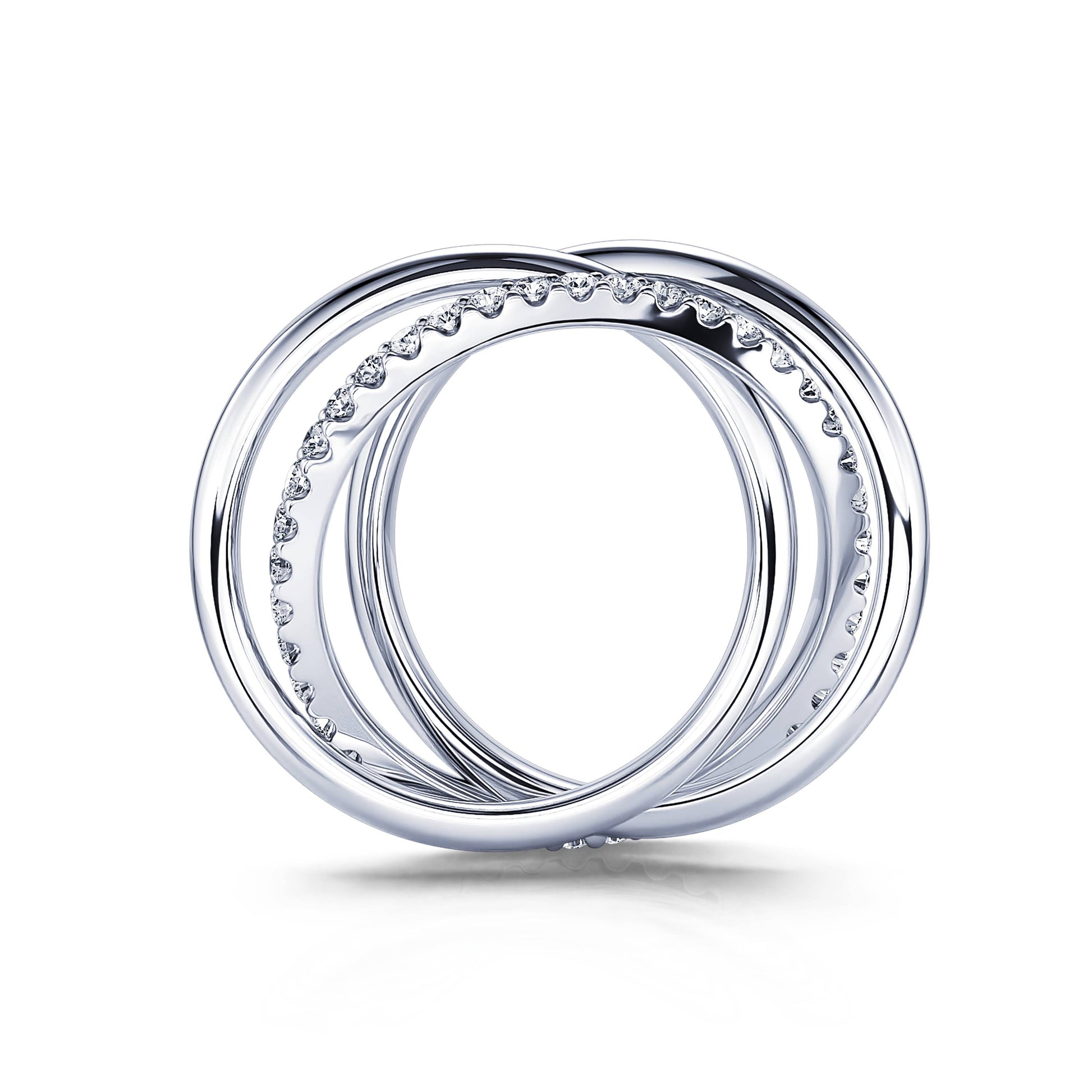 Alliance entrelacée platine et diamants Alice 4