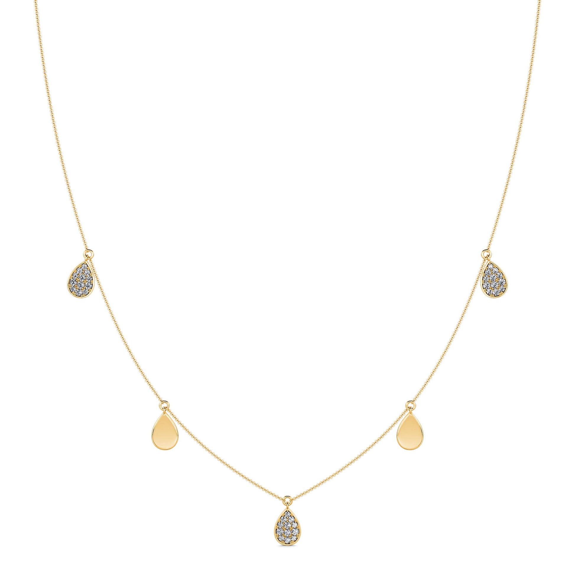 Collier or jaune multi pendantifs Alma 2