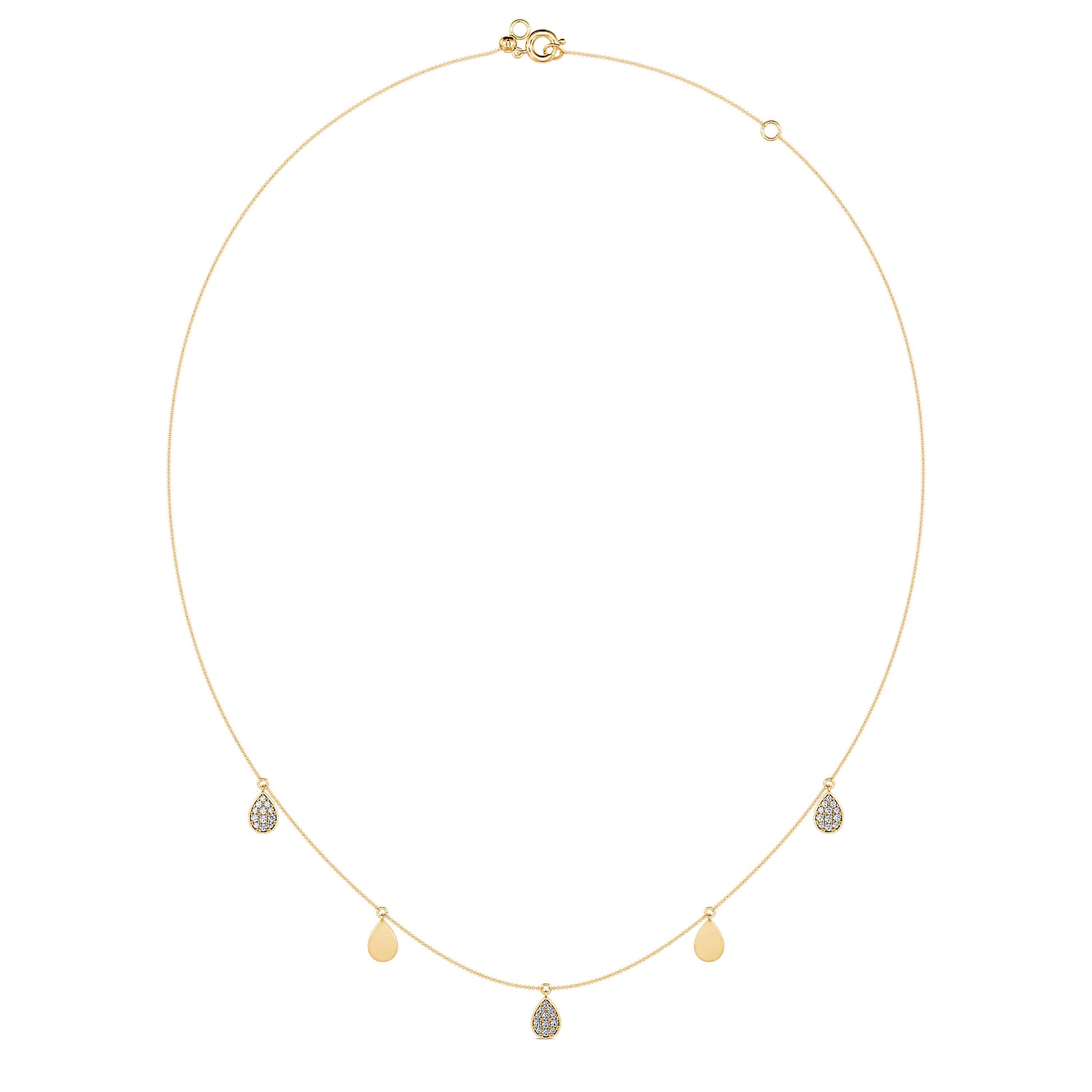 Collier or jaune multi pendantifs Alma 3