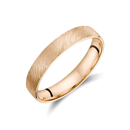 Alyn - Alliance ruban givrée or rose #1