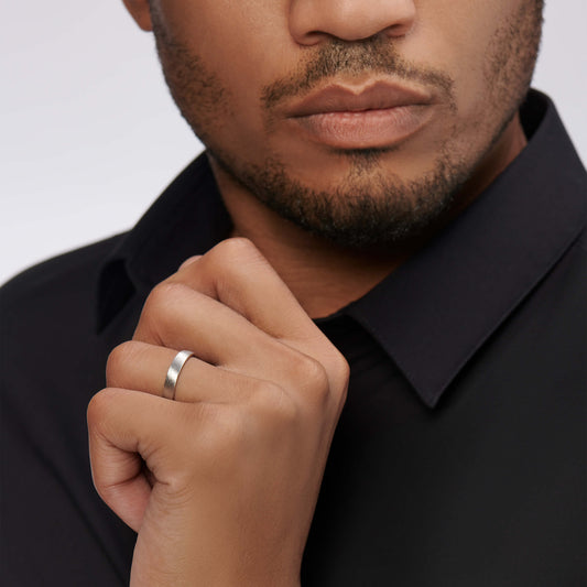 Alyn - Alliance ruban givrée or rose #2