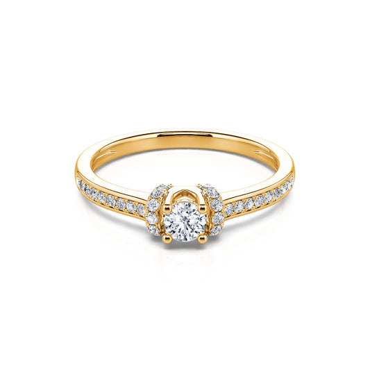 Amarilys - Solitaire or jaune diamant accompagné #1