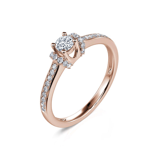 Amarilys&nbsp;-&nbsp;Solitaire or rose diamant accompagné #2