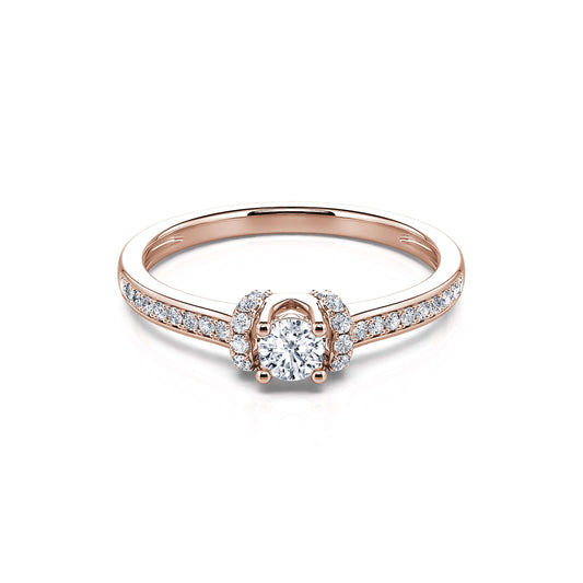 Amarilys - Solitaire or rose diamant accompagné #1