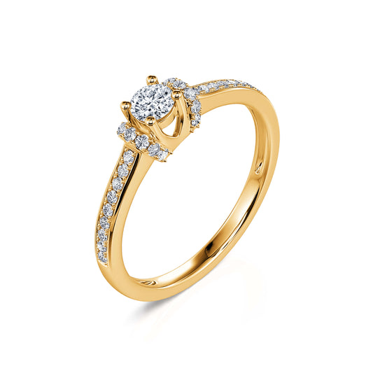 Amarilys&nbsp;-&nbsp;Solitaire or jaune diamant accompagné #2