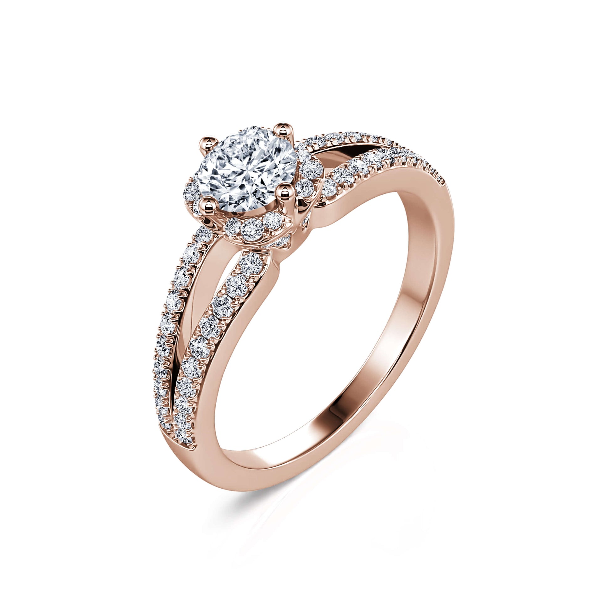Bague de fiançailles or rose diamant Amour 2