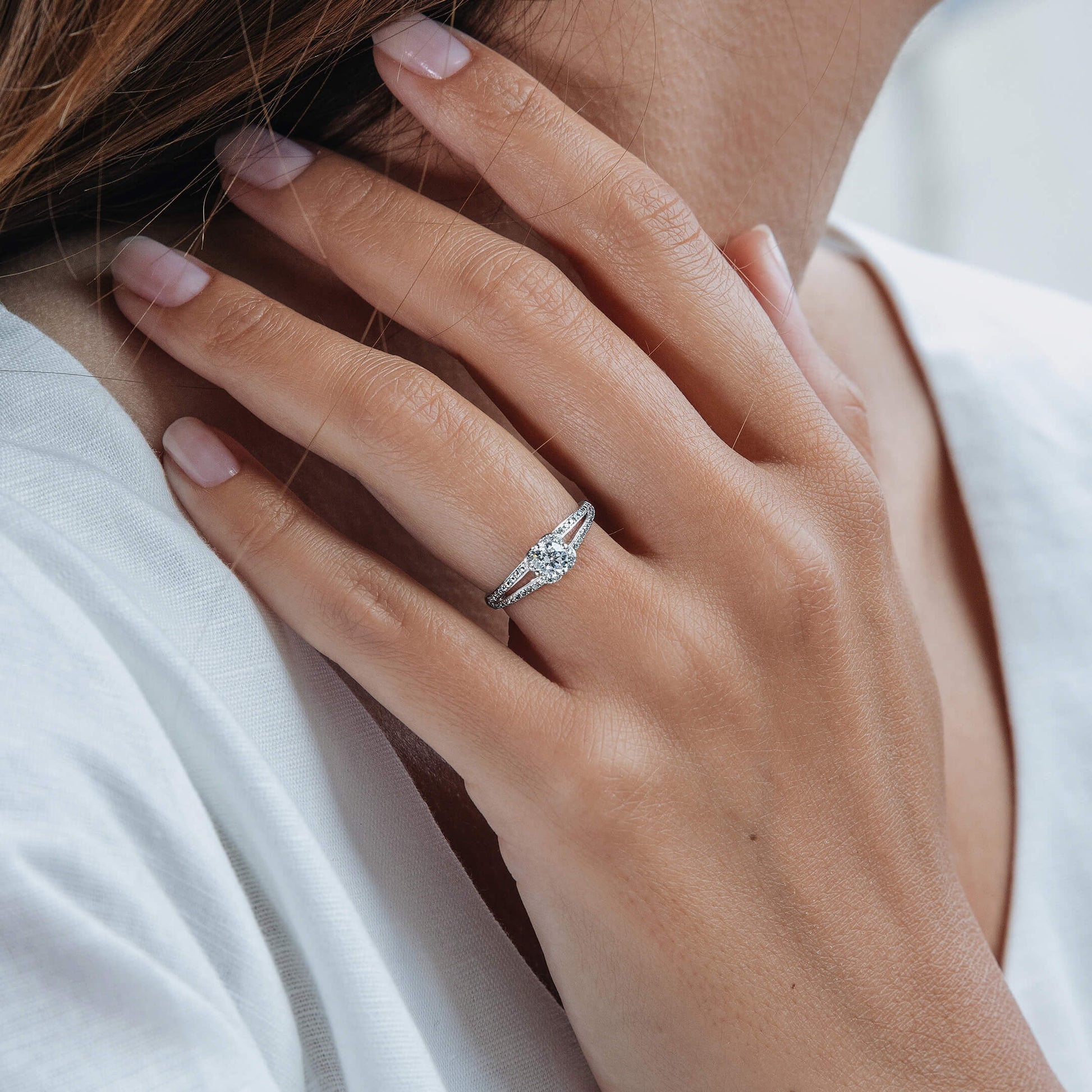 Bague de fiançailles or rose diamant Amour 4