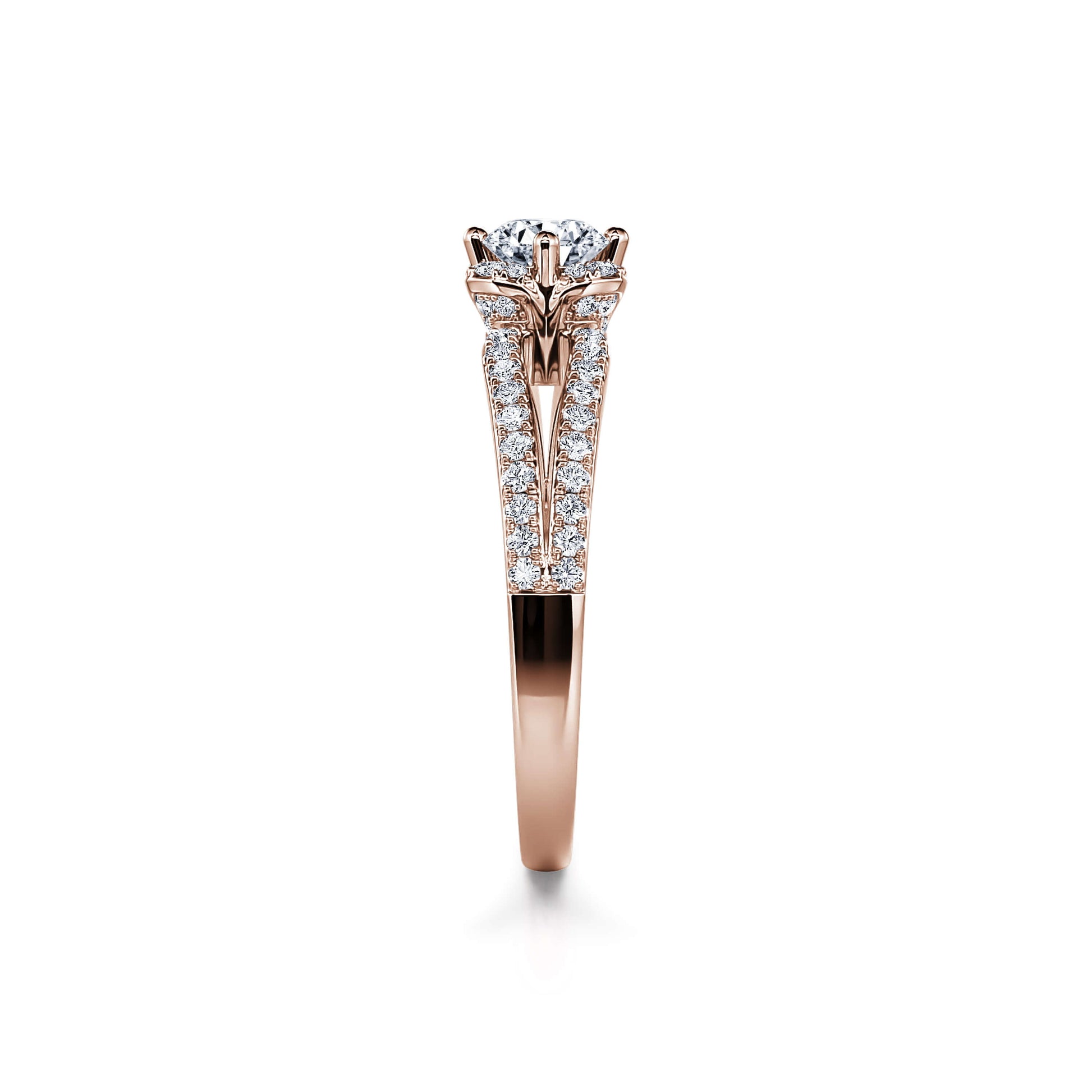 Bague de fiançailles or rose diamant Amour 3