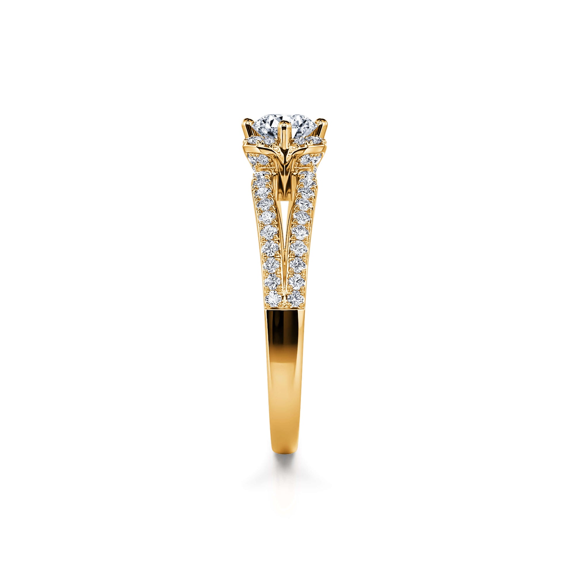 Bague de fiançailles or jaune diamant Amour 3