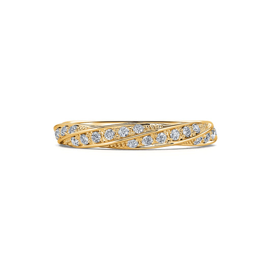 Amoureuse&nbsp;-&nbsp;Alliance torsadée or jaune diamant #2