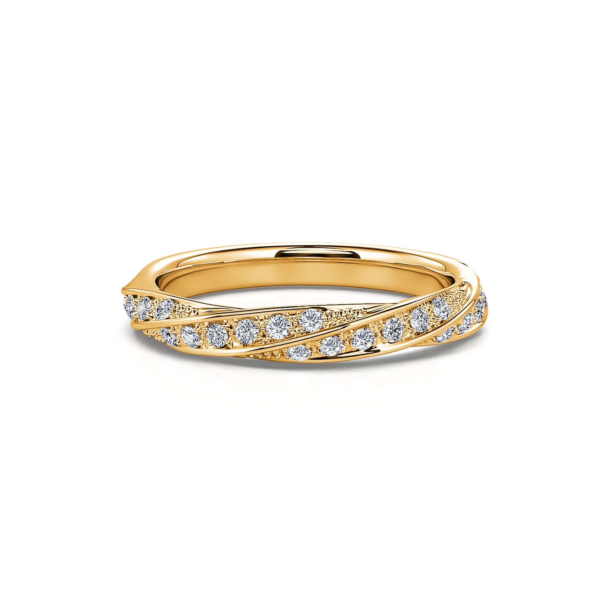 Alliance torsadée or jaune diamant Amoureuse 3