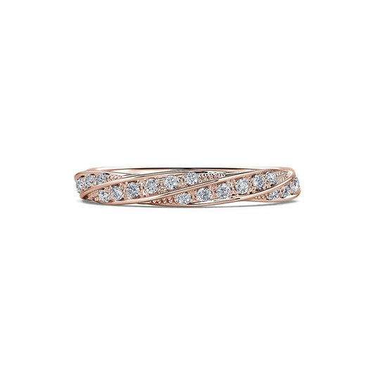 Amoureuse&nbsp;-&nbsp;Alliance torsadée or rose diamant #2