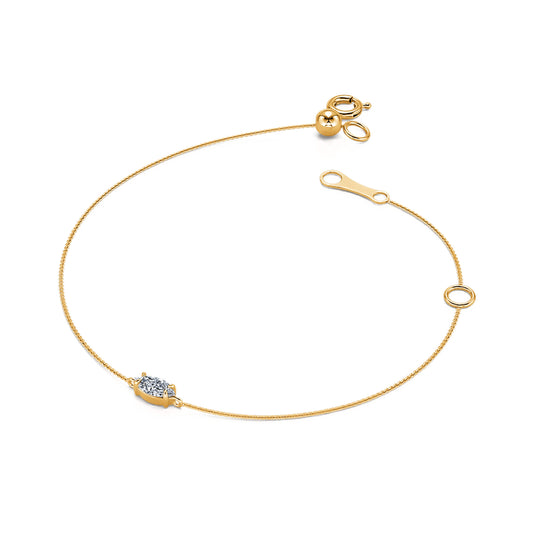 Angèle&nbsp;-&nbsp;Bracelet or jaune diamant marquise #1