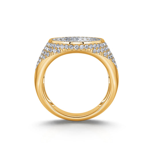 Angélique - Chevalière diamant or jaune #2