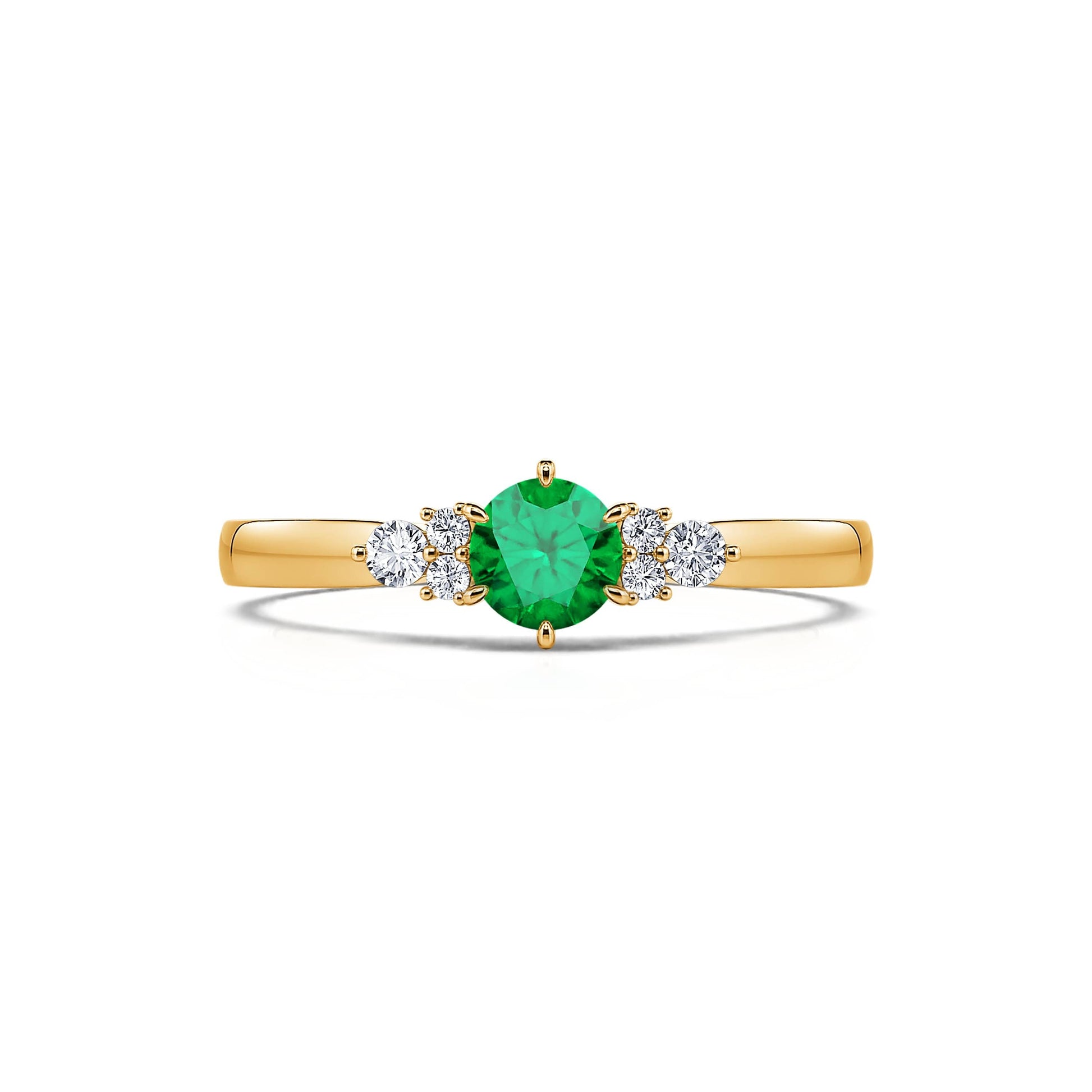Bague en or jaune émeraude et diamant Angie Émeraude 1