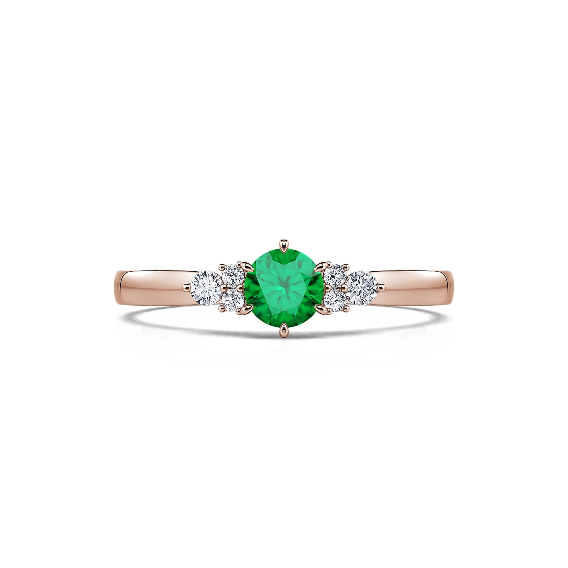Bague en or rose émeraude et diamant Angie Émeraude 1