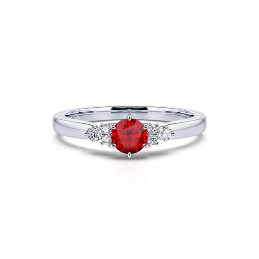 Angie Rubis&nbsp;-&nbsp;Bague en platine rubis et diamant #1