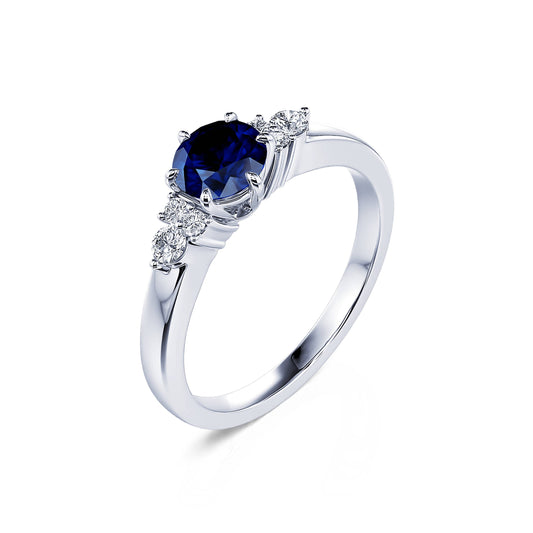Angie Saphir&nbsp;-&nbsp;Bague en platine saphir et diamant #2