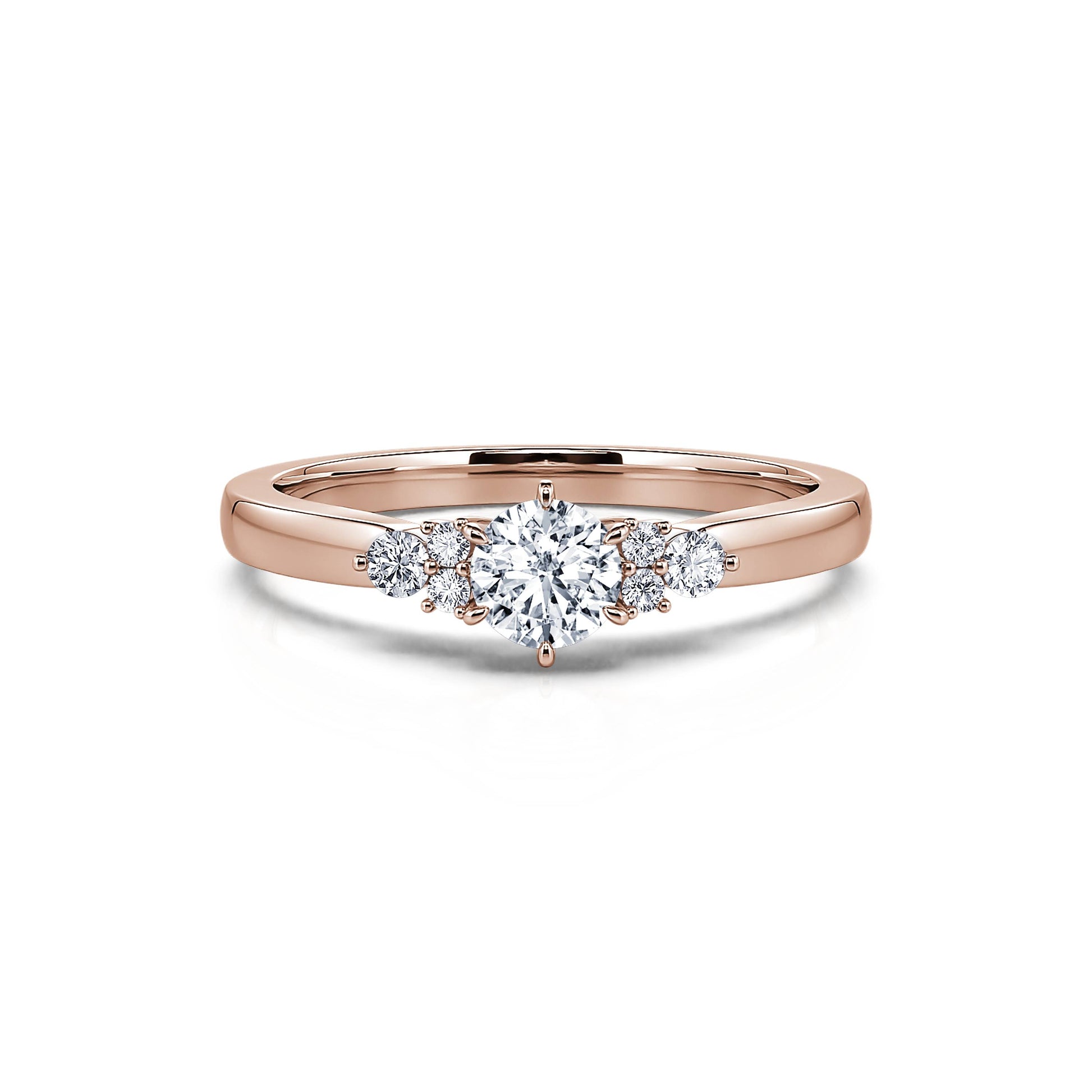 Solitaire diamant or rose Angie 1