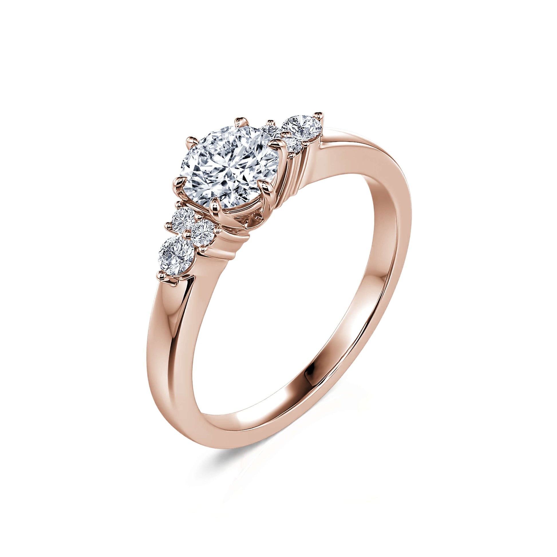 Solitaire diamant de synthèse or rose Angie Lab 3