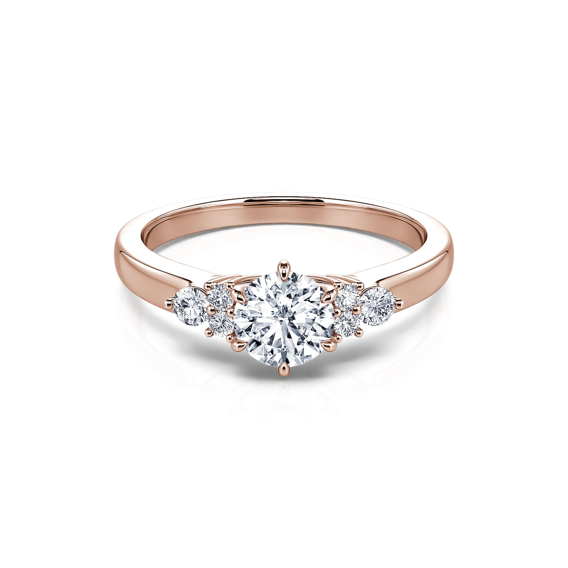 Solitaire diamant de synthèse or rose Angie Lab 2