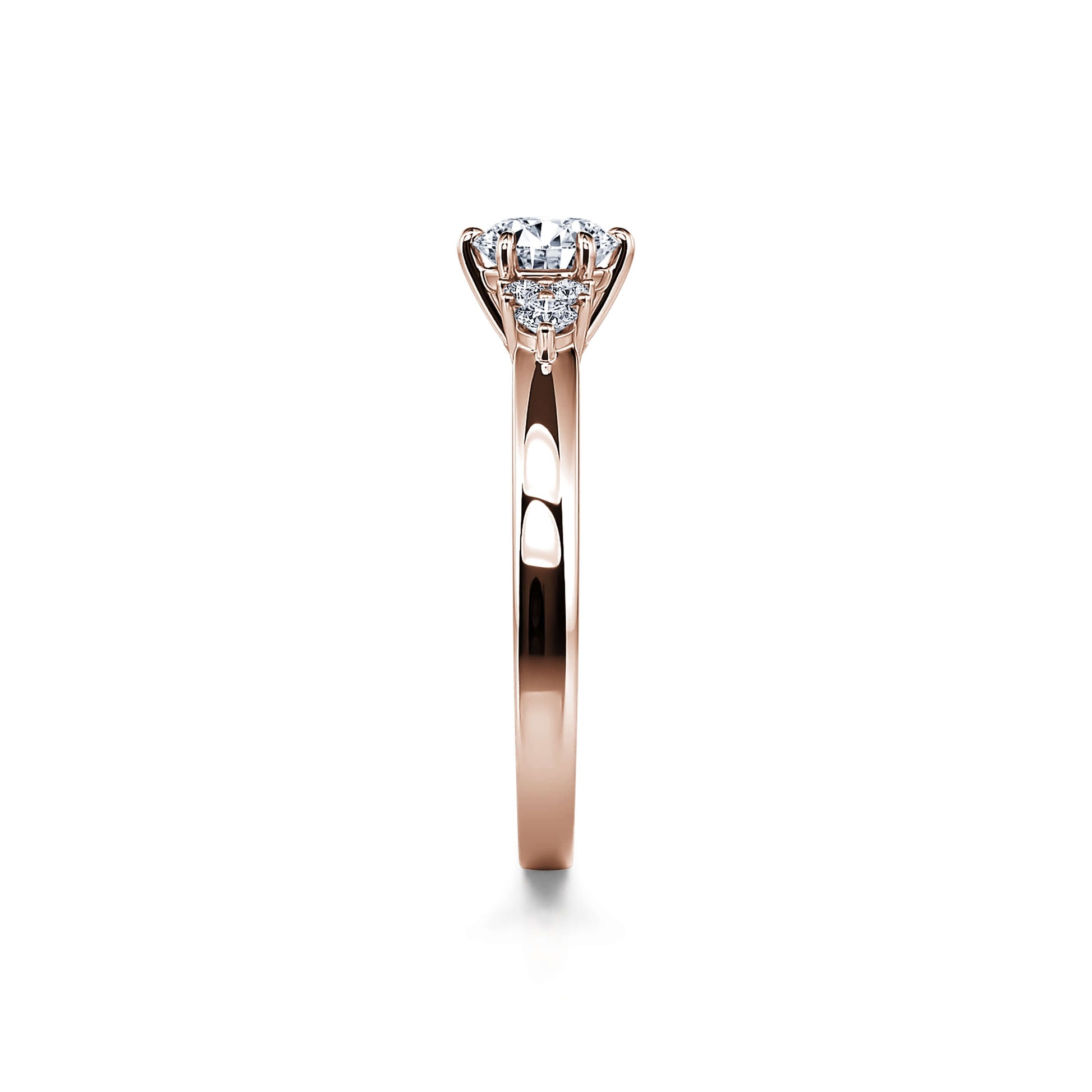 Solitaire diamant de synthèse or rose Angie Lab 4