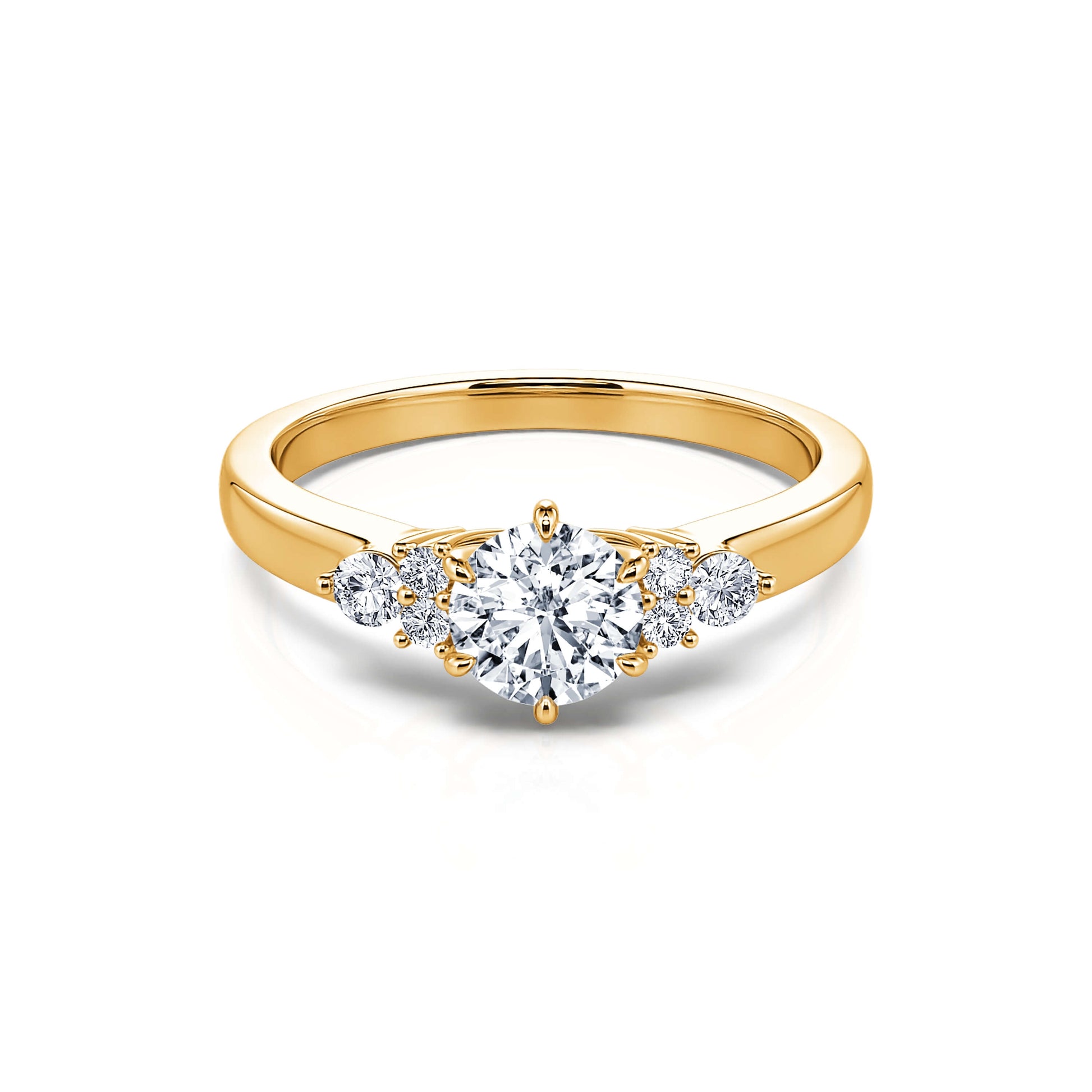 Solitaire diamant de synthèse or jaune Angie Lab 2