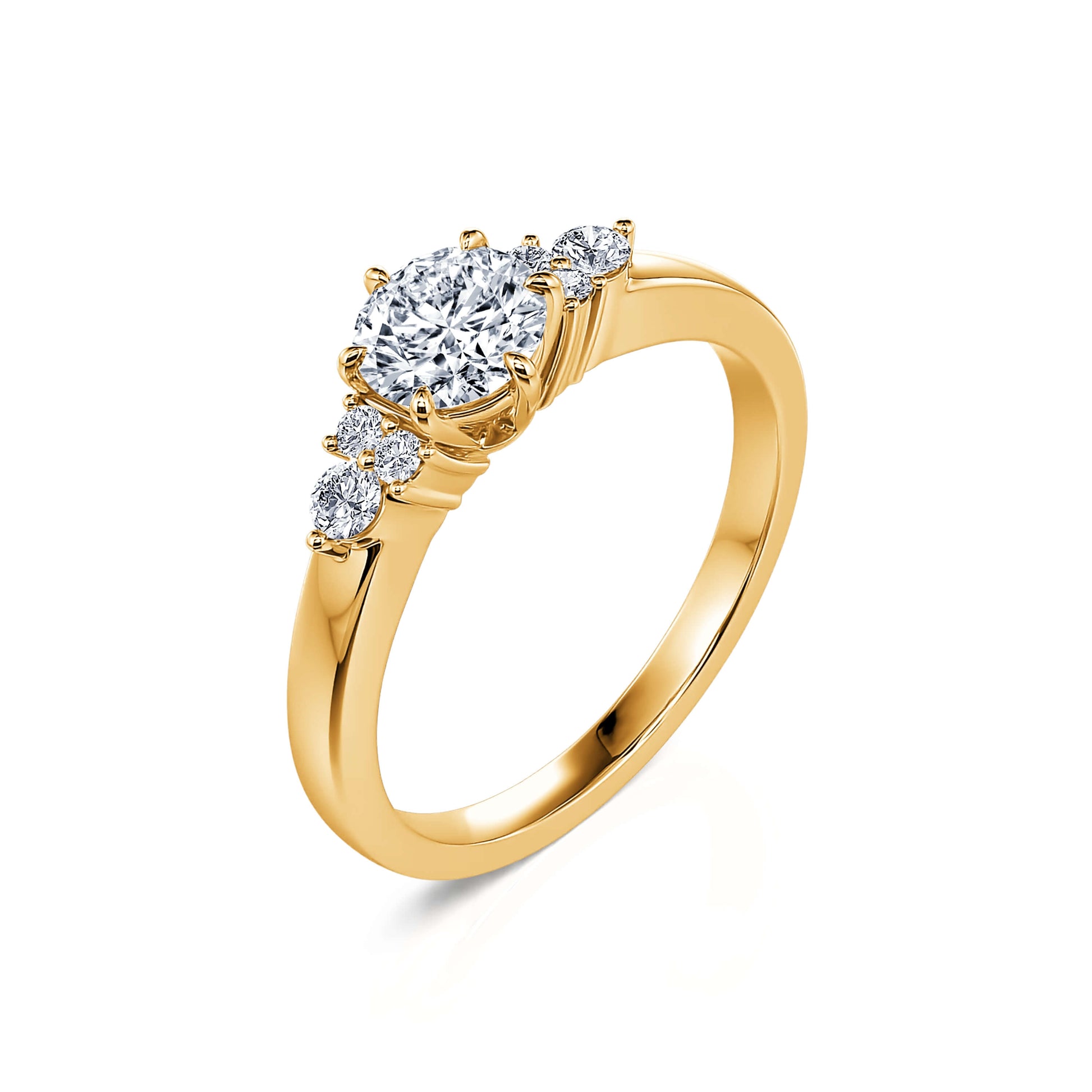 Solitaire diamant de synthèse or jaune Angie Lab 3