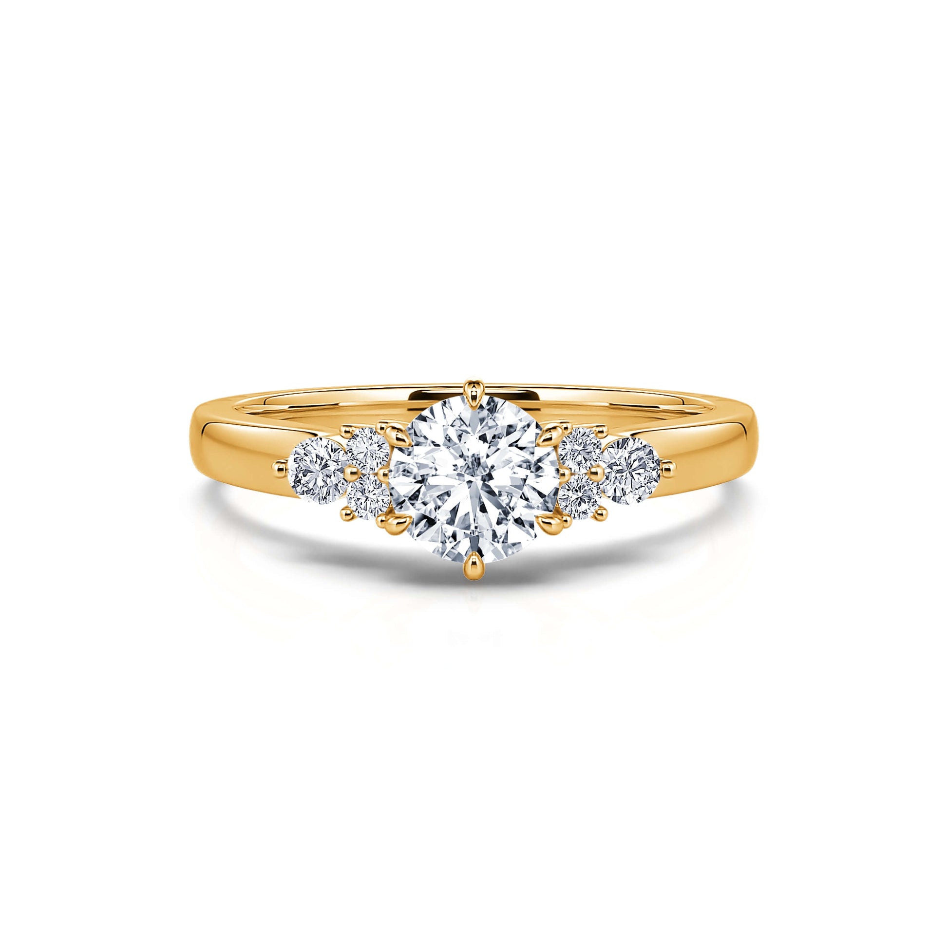 Solitaire diamant de synthèse or jaune Angie Lab 1