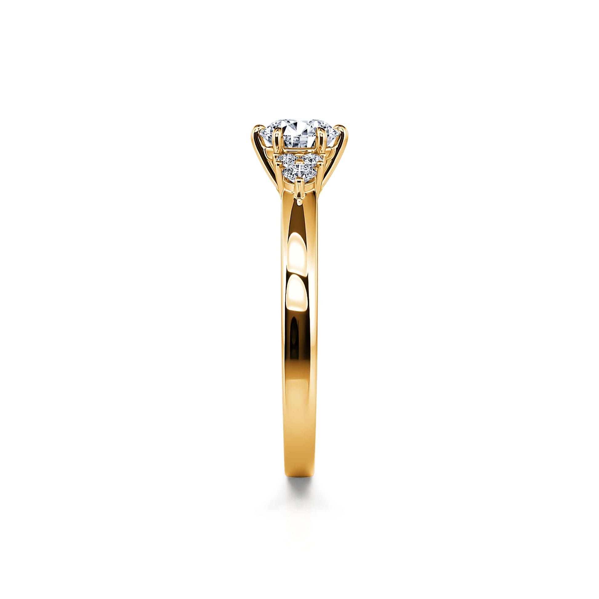 Solitaire diamant de synthèse or jaune Angie Lab 4