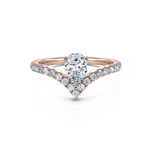 Anne&nbsp;-&nbsp;Solitaire suspendu or rose diamant poire #1