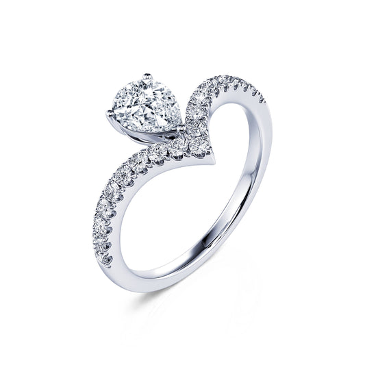 Anne&nbsp;-&nbsp;Solitaire suspendu platine diamant poire #2