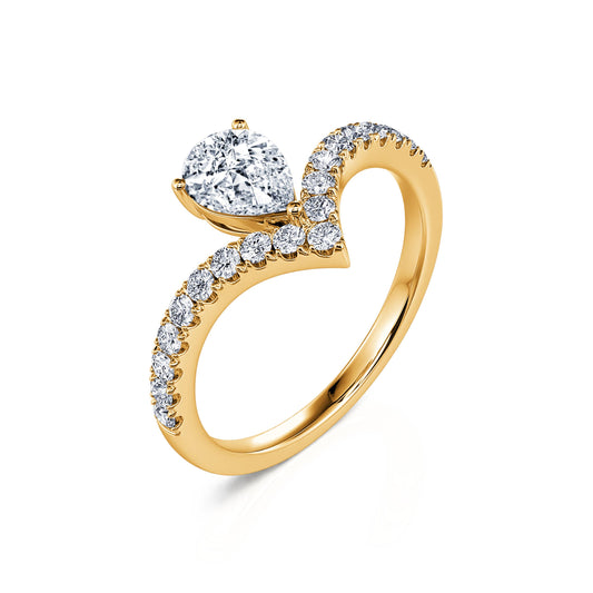 Anne&nbsp;-&nbsp;Solitaire suspendu or jaune diamant poire #2