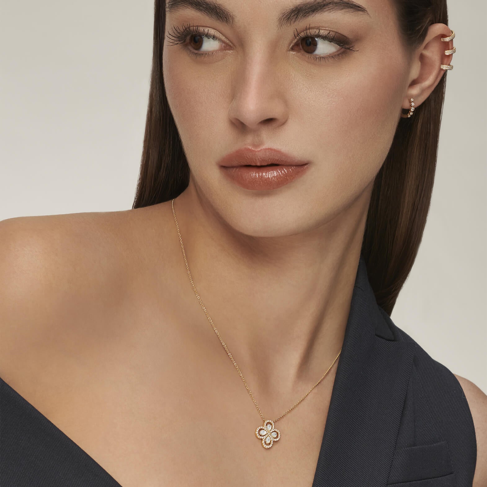 Mono boucle d'oreille clip or rose  Assya 5