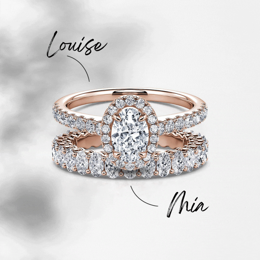 La fusion audacieuse : bague de fiançailles Louise et alliance Mia
