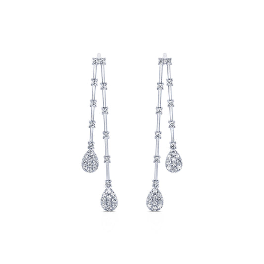 Aude - Boucle d'oreilles or blanc diamant #1