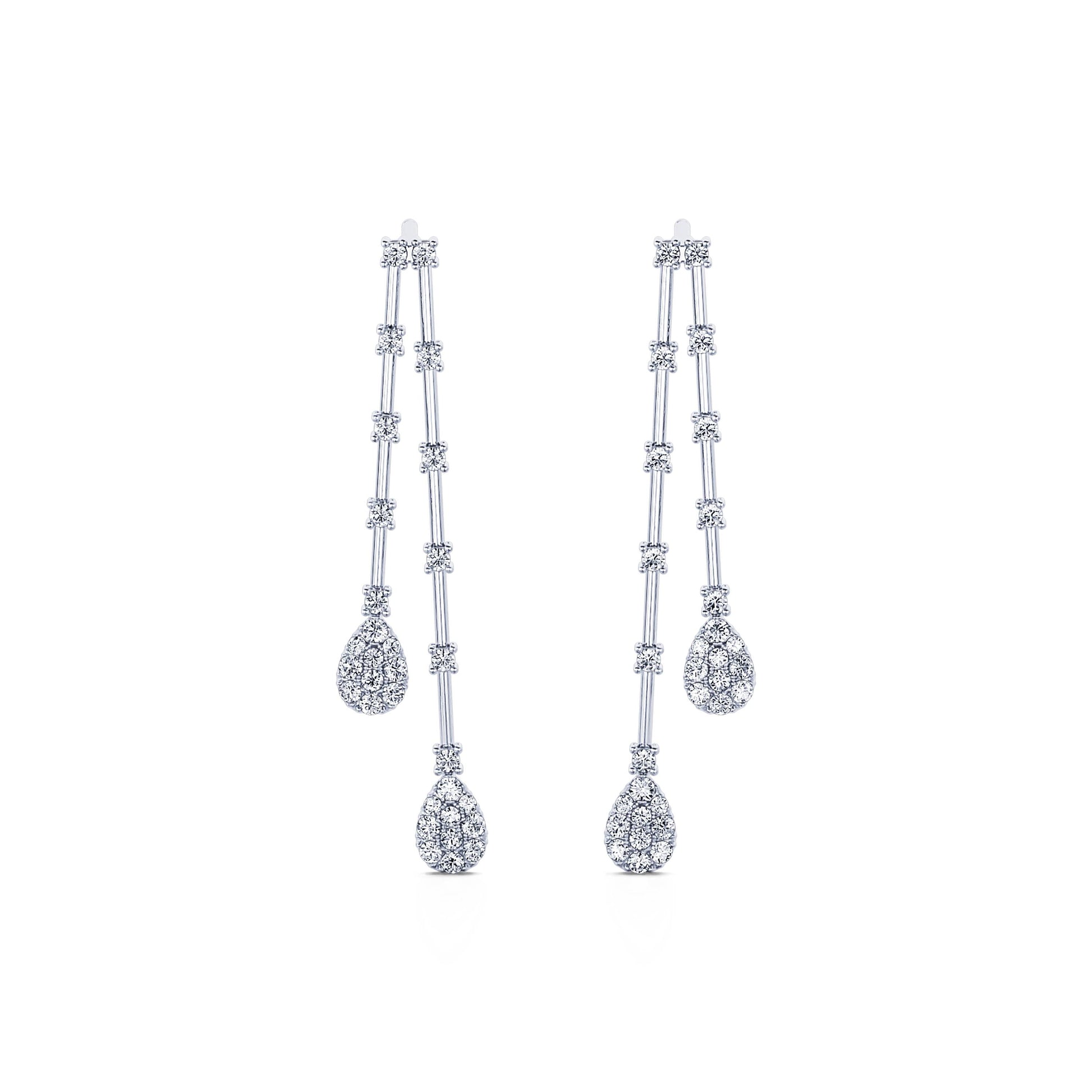 Boucle d'oreilles or blanc diamant Aude 1